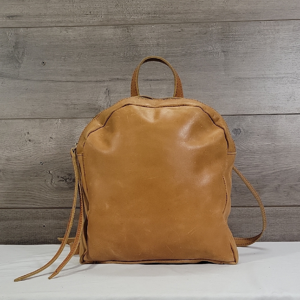 Raven + Lily Natural Brown Leather Women's Backpack - Classic Everyday Bag